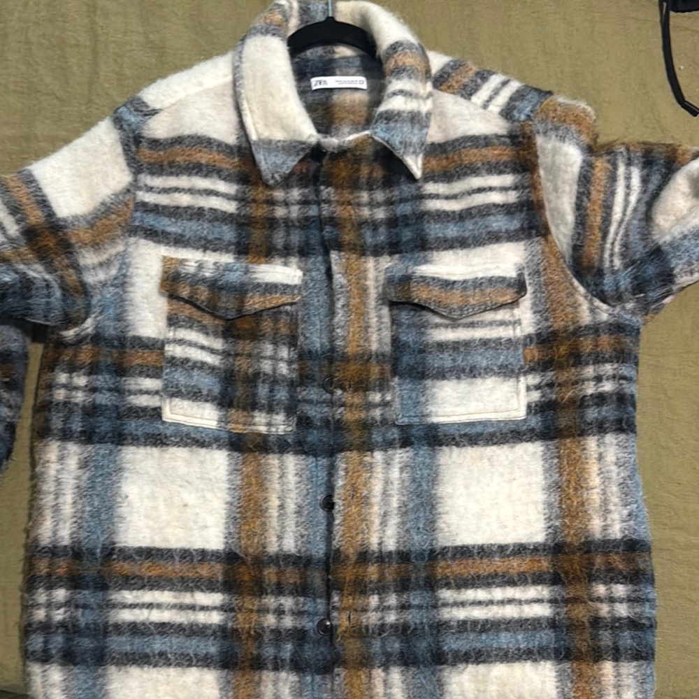 Zara Plaid Wool-Blend Jacket